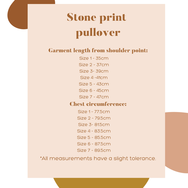Stone Print Pullover seconds stock