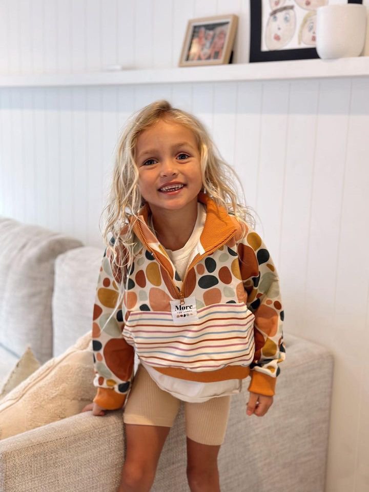 Photo of Gemma Pranita's daughter Rafa wearing More the label stone print pullover. 
